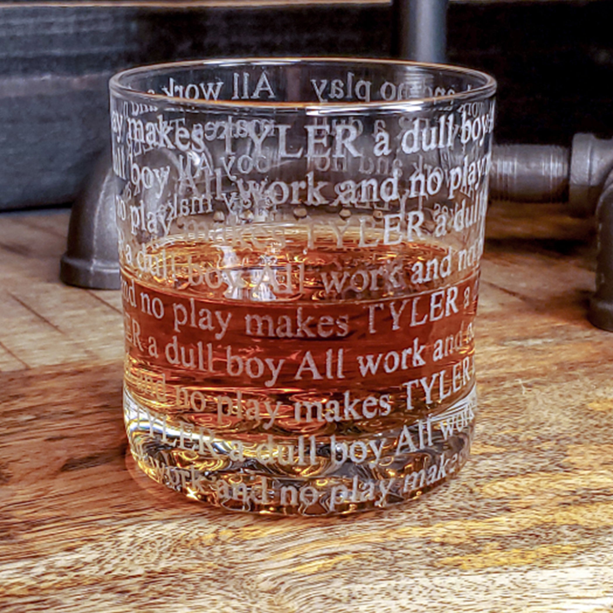 All Work & No Play Shining Engraved Whiskey Glasses – Design: ALLWORK