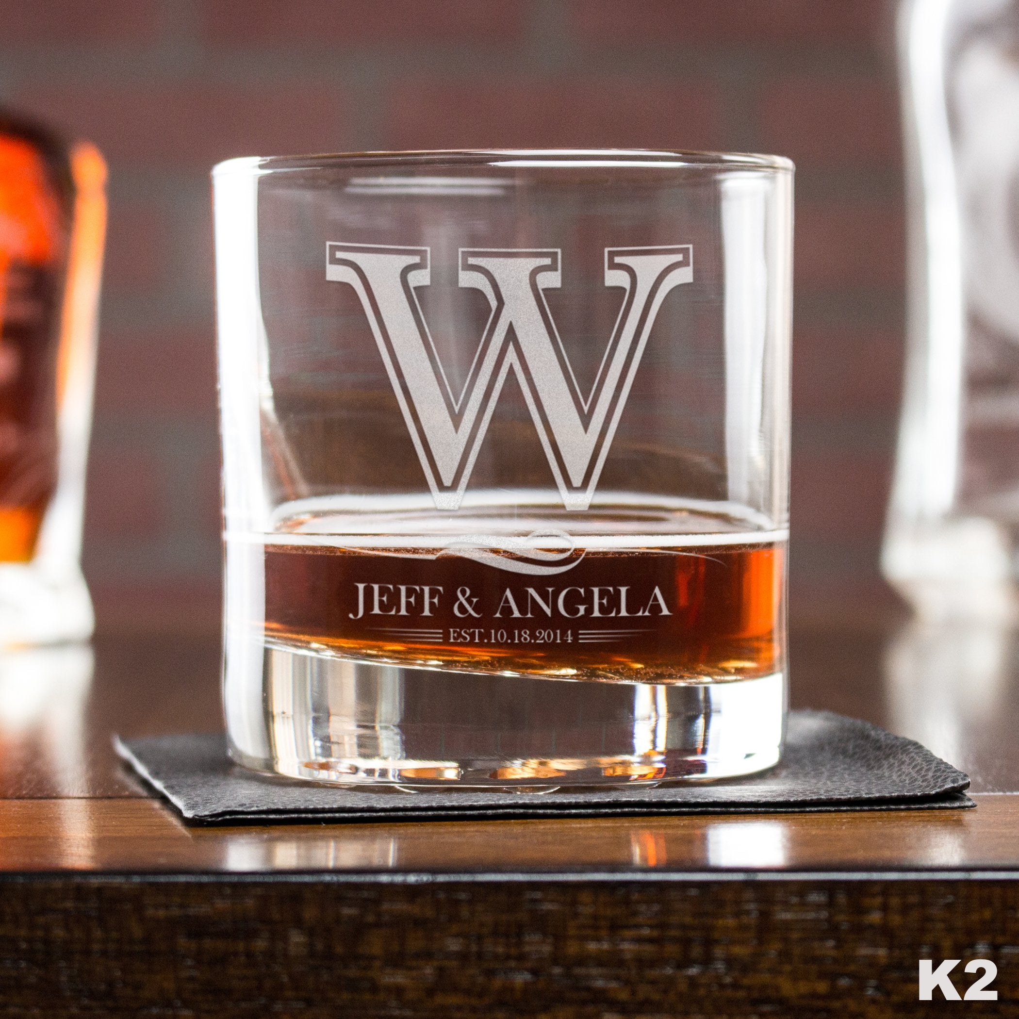Engraved Whiskey Glasses Couples – Design: K2