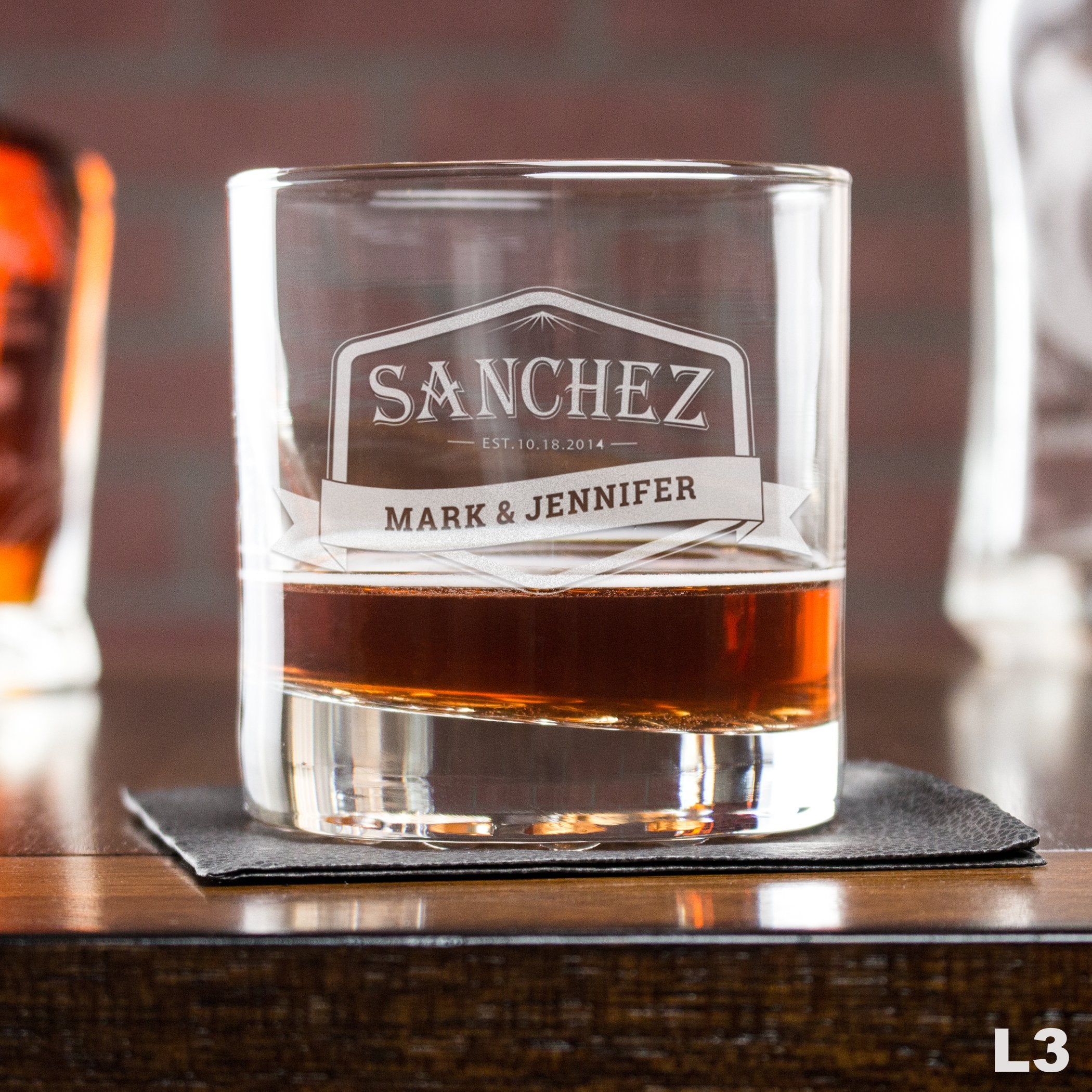Engraved Whiskey Glasses Couples – Design: L3